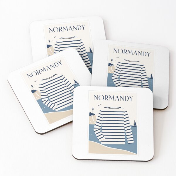 Item preview, Normandy Marinière Coastal Travel Poster designed and sold by Beyond Destinations.