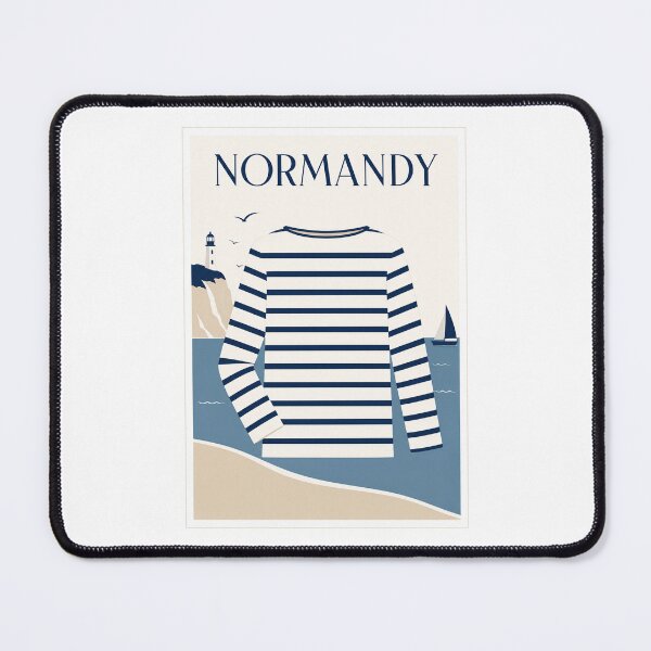 Item preview, Normandy Marinière Coastal Travel Poster designed and sold by Beyond Destinations.