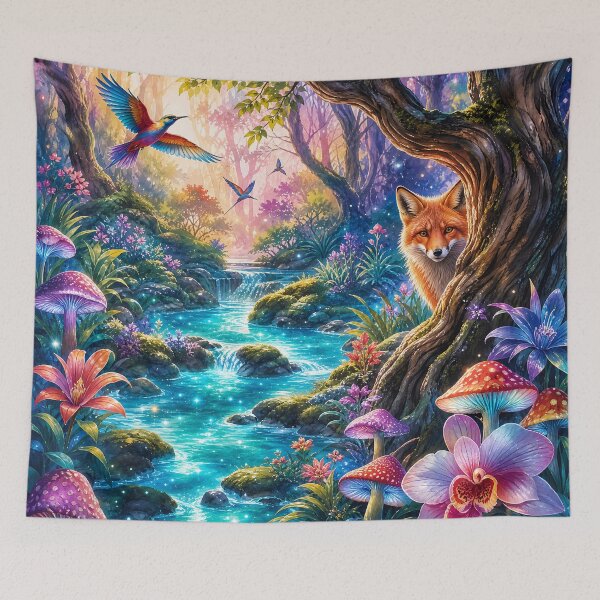 Item preview, Mystical Fox in Enchanted Forest Art designed and sold by LuisWorks.