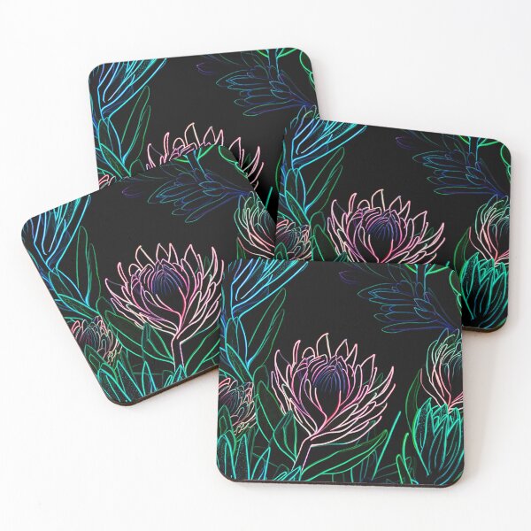 Item preview, Neon on Black Eucalyptus flowers designed and sold by SassyArtistry.
