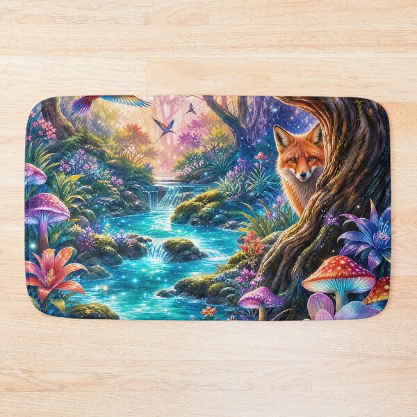Item preview, Mystical Fox in Enchanted Forest Art designed and sold by LuisWorks.