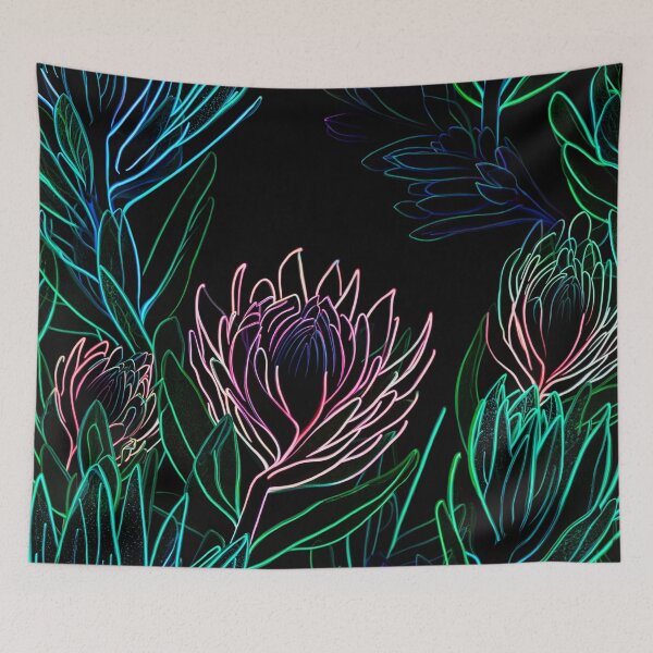 Item preview, Neon on Black Eucalyptus flowers designed and sold by SassyArtistry.