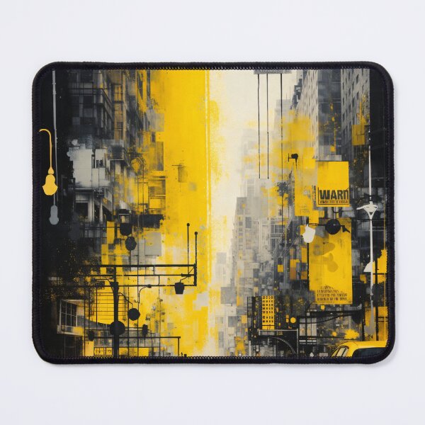 Item preview, Yellow Urban Street Art Print – Abstract City Taxi Poster designed and sold by Kaleidoscope Print.