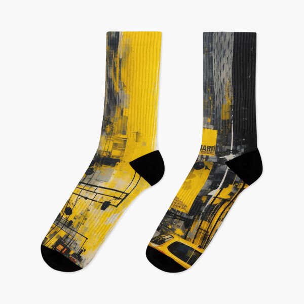Item preview, Yellow Urban Street Art Print – Abstract City Taxi Poster designed and sold by Kaleidoscope Print.