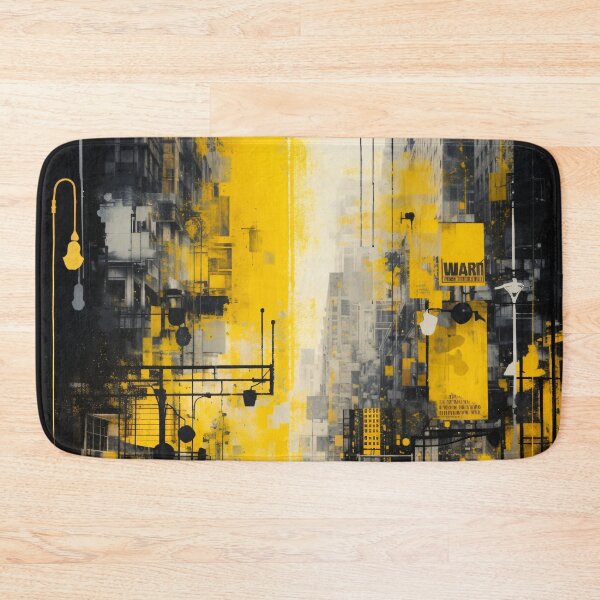 Item preview, Yellow Urban Street Art Print – Abstract City Taxi Poster designed and sold by Kaleidoscope Print.