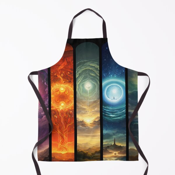 Item preview, Five Cosmic Portals Fantasy Art – Celestial Elemental Dreamscape Print designed and sold by Kaleidoscope Print.