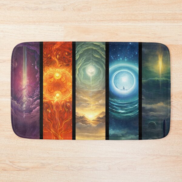 Item preview, Five Cosmic Portals Fantasy Art – Celestial Elemental Dreamscape Print designed and sold by Kaleidoscope Print.