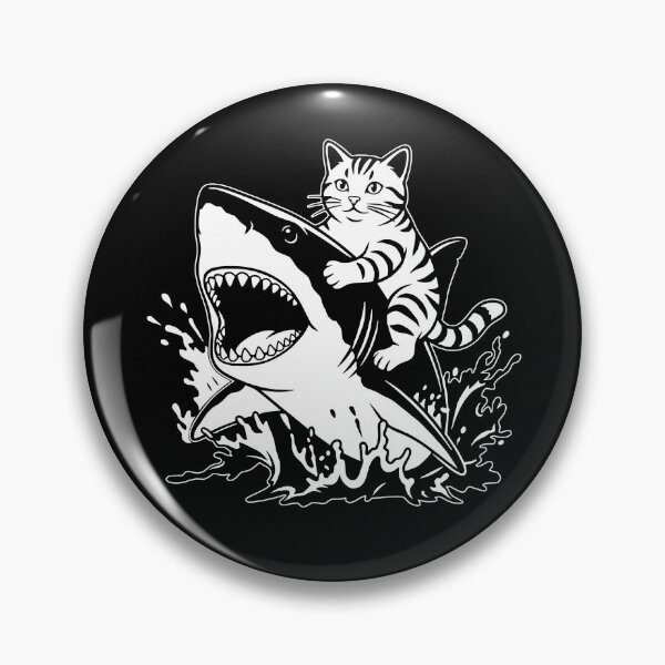 Item preview, Cat Riding Shark designed and sold by Home-Crea-Abode.