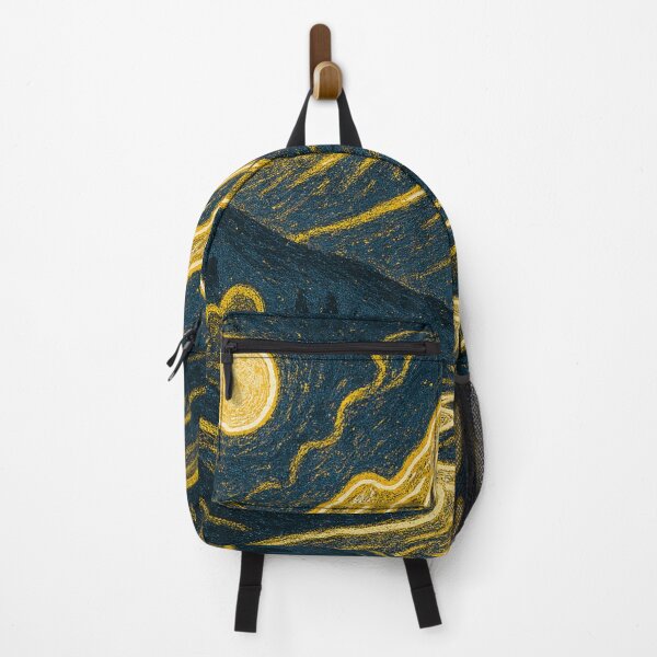 Item preview, Elegant Gold Line Art Mountain Moon Night Landscape designed and sold by Nexus Space.