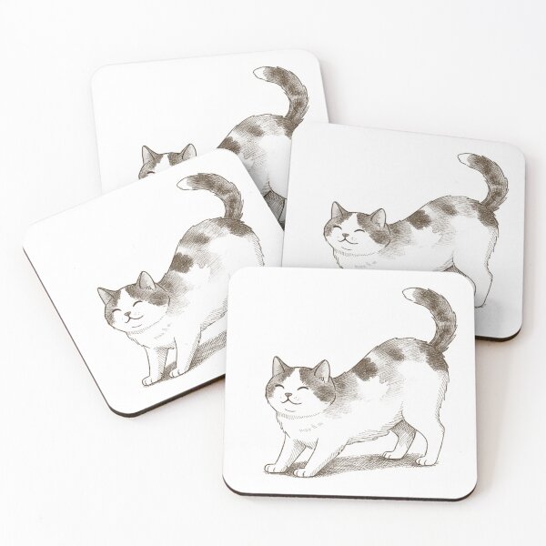 Item preview, Realistic Black And White Tabby Cat Stretching Sketch designed and sold by Ninabellastudio.