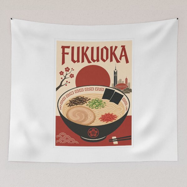Item preview, Fukuoka Tonkotsu Ramen Travel Poster designed and sold by Beyond Destinations.
