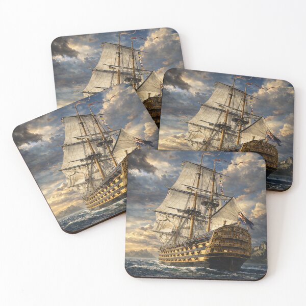 Item preview, Historic Tall Ship at Sea – Vintage Sailing Ship Maritime Adventure Print designed and sold by Kaleidoscope Print.