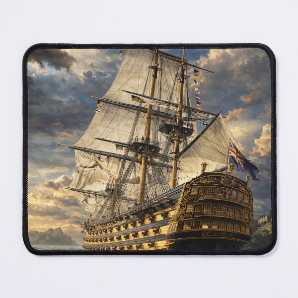 Item preview, Historic Tall Ship at Sea – Vintage Sailing Ship Maritime Adventure Print designed and sold by Kaleidoscope Print.