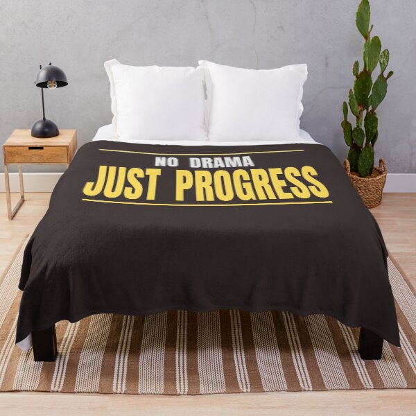 Item preview, No Drama Just Progress Typography Design designed and sold by HeartAndArtShop.