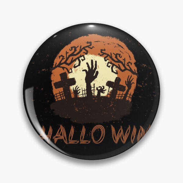 Item preview, Hallo Win Zombie Hands Graveyard Retro Brushstroke Moon Grunge Halloween Graphic T-Shirt designed and sold by DERA RAY.