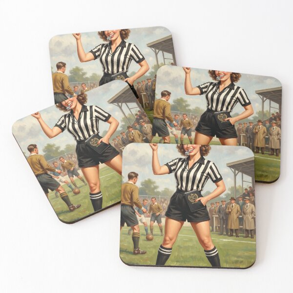 Item preview, Vintage Pinup Soccer Referee Yellow Card Art designed and sold by Vincent-68.