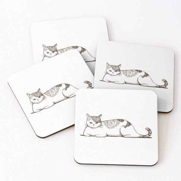 Item preview, Calico Cat Sitting Sketch Cute Cat Illustration designed and sold by Ninabellastudio.