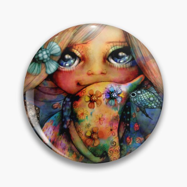 Item preview, Niña abrazando a un delfín Fantasía surrealista del océano designed and sold by Karin Taylor.