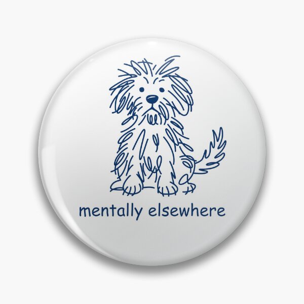 Item preview, Mentally Elsewhere Travel Dog Sketch – Funny Scruffy Dog Drawing, Vacation Vibes Pet Lover Art Print designed and sold by station-one.