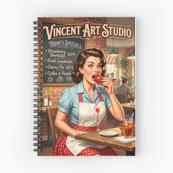 Item preview, Retro Pinup Diner Strawberry Treat Vintage Style Poster designed and sold by Vincent-68.