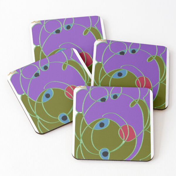 Item preview, Abstract Purple Elephant Green Bear Print designed and sold by TheSnugGirl.