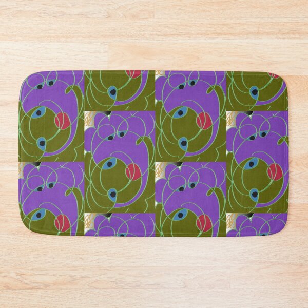 Item preview, Abstract Purple Elephant Green Bear Print designed and sold by TheSnugGirl.