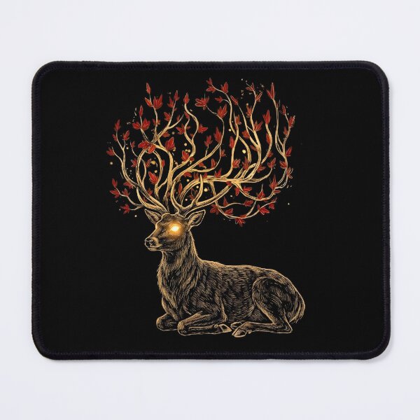 Item preview, Golden Stag with Fiery Antlers T-Shirt | Deer Forest Nature Tee designed and sold by SONOONDESIGN.