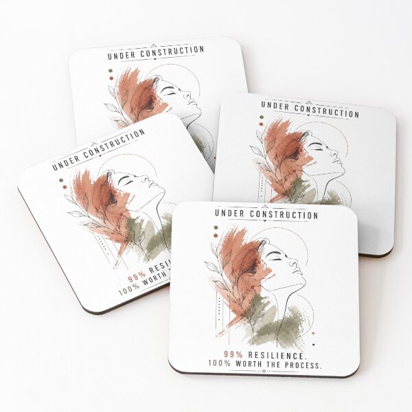 Item preview, Under Construction Female Self Growth Minimalist Line Art designed and sold by TheAuraAndInk.