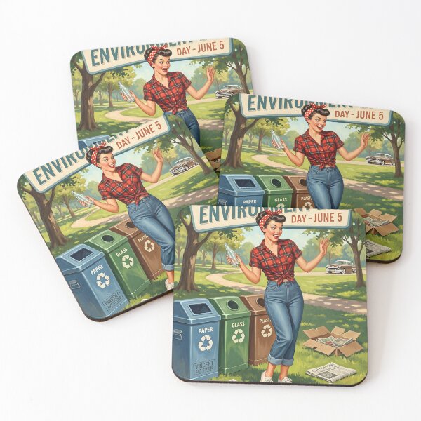 Item preview, Vintage Pin-Up Recycling World Environment Day Poster designed and sold by Vincent-68.