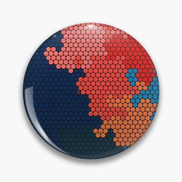 Item preview, Hexagon Mosaic | Pixel Red Blue Orange Abstract Pattern designed and sold by Shirdon2.