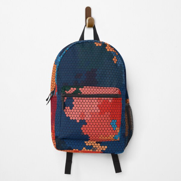 Item preview, Hexagon Mosaic | Pixel Red Blue Orange Abstract Pattern designed and sold by Shirdon2.