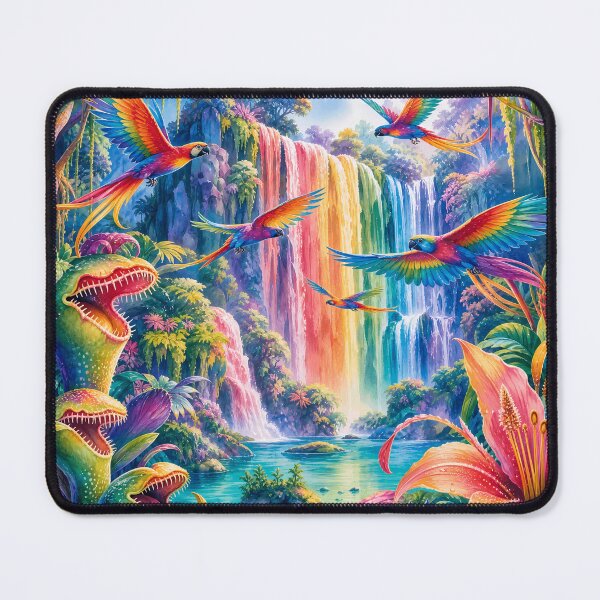 Item preview, Vibrant Tropical Waterfall and Birds Art designed and sold by LuisWorks.