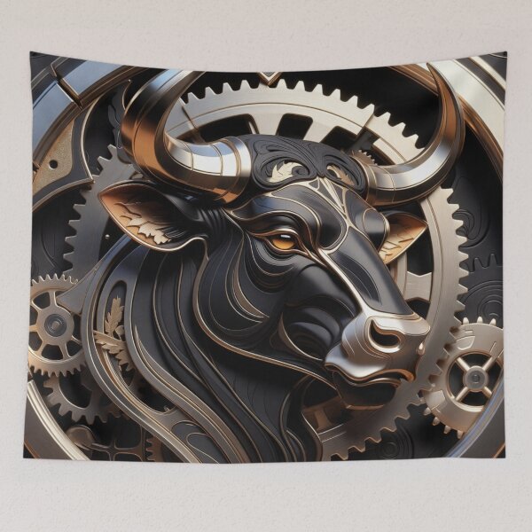 Item preview, Steampunk Mechanical Bull Head with Gears designed and sold by IntelliMindDesigns.