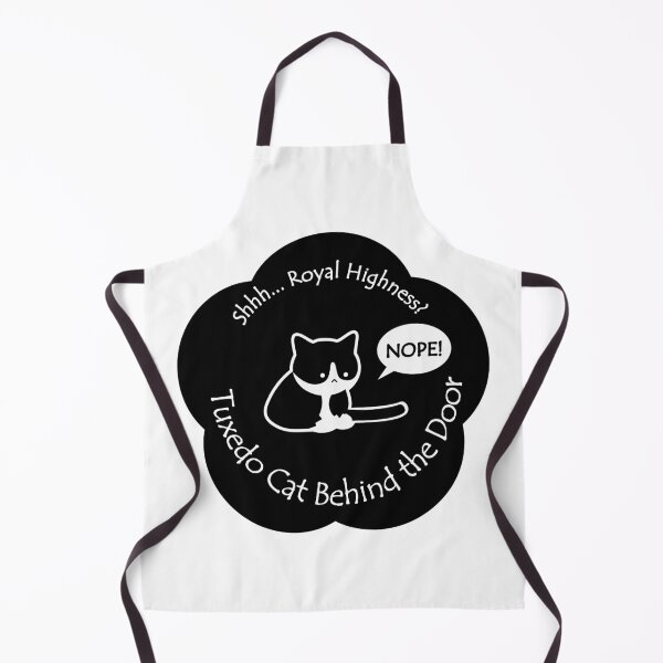 Item preview, Funny Tuxedo Cat Royal Highness Behind the Door Black Base designed and sold by Na7nasColorShop.