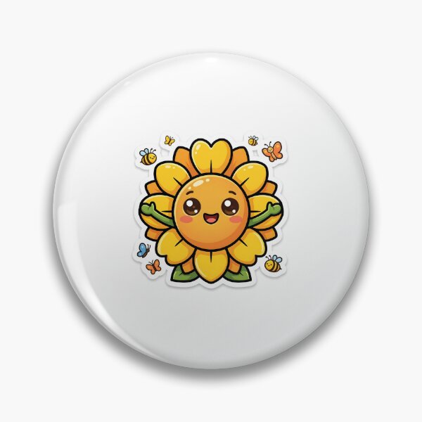 Item preview, Kawaii Sunflower Sticker Cute Happy Flower Summer Garden Sticker designed and sold by yanejoy.