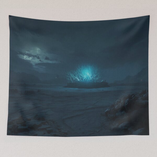 Item preview, Last Bioluminescent Forest on Dead Moon Landscape designed and sold by Luminous Wilds.