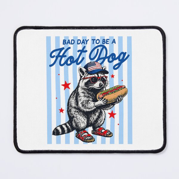 Item preview, Bad Day to Be A Hot Dog Funny Raccoon Hotdog 4th of July designed and sold by cerima.