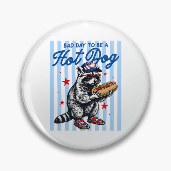 Item preview, Bad Day to Be A Hot Dog Funny Raccoon Hotdog 4th of July designed and sold by cerima.