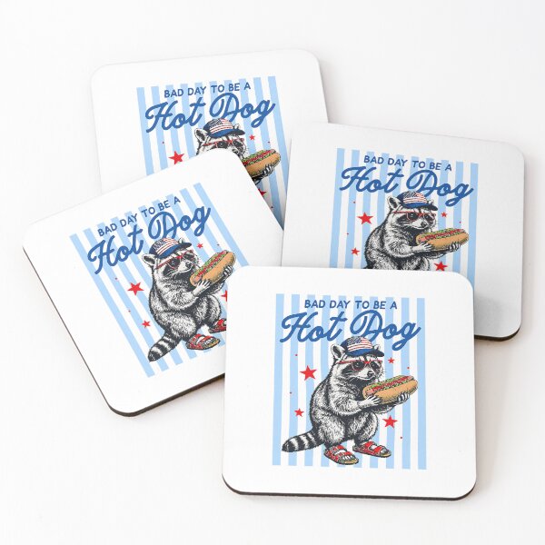 Item preview, Bad Day to Be A Hot Dog Funny Raccoon Hotdog 4th of July designed and sold by cerima.