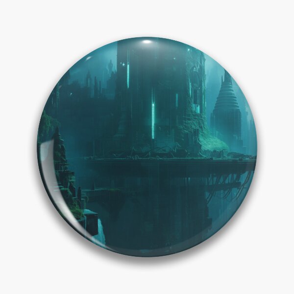 Item preview, Floating Jungle Ruins Alien Civilization Landscape designed and sold by Luminous Wilds.