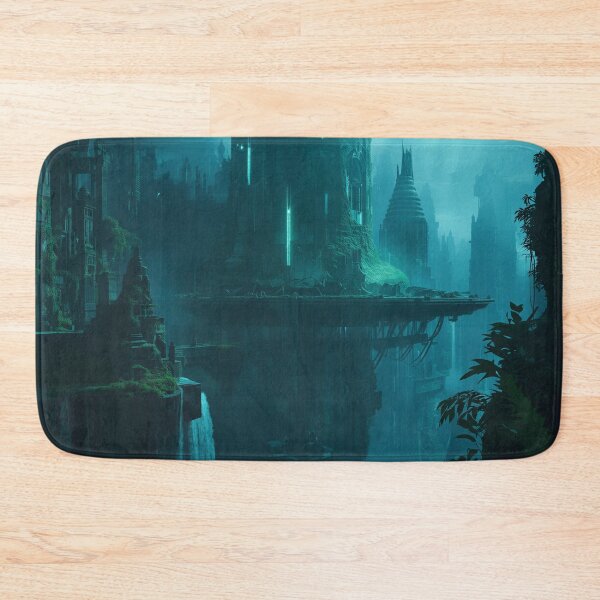 Item preview, Floating Jungle Ruins Alien Civilization Landscape designed and sold by Luminous Wilds.