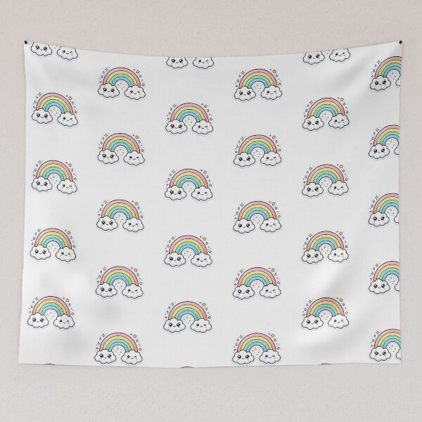 Item preview, Kawaii Rainbow Sticker Cute Pastel Rainbow Weather Happy Sticker designed and sold by yanejoy.