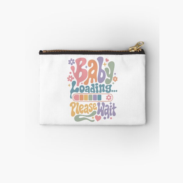 Item preview, Cute Baby Loading Please Wait Retro Groovy Pregnancy Announcement designed and sold by ArystDesign.