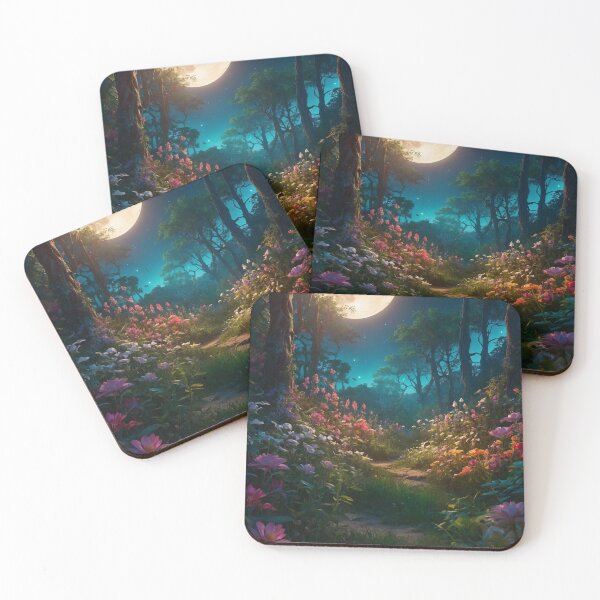Item preview, Moonlit Enchanted Forest Path | Magical Night Garden Fantasy Landscape designed and sold by Velmart.