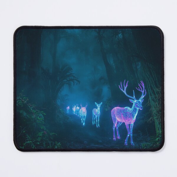 Item preview, Neon Spirit Animals Bioluminescent Forest Landscape designed and sold by Luminous Wilds.