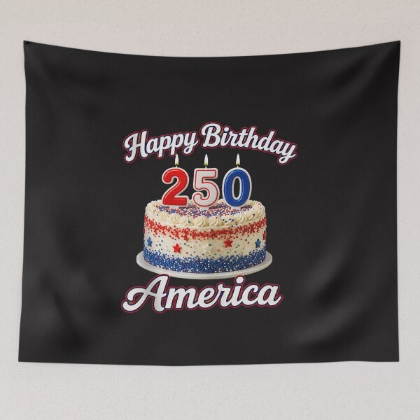 Item preview, Happy Birthday America 250 Patriotic Birthday Cake USA 1776 2026 Celebration designed and sold by kiralynstration.