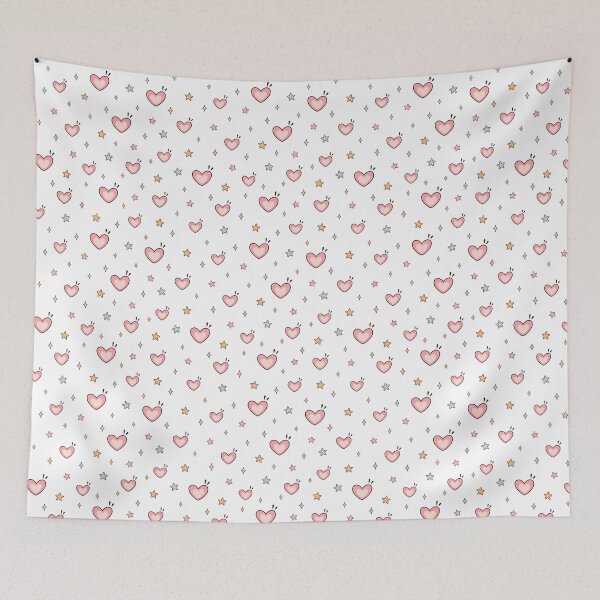 Item preview, Pink Hearts and Stars Pattern designed and sold by Julza Art.