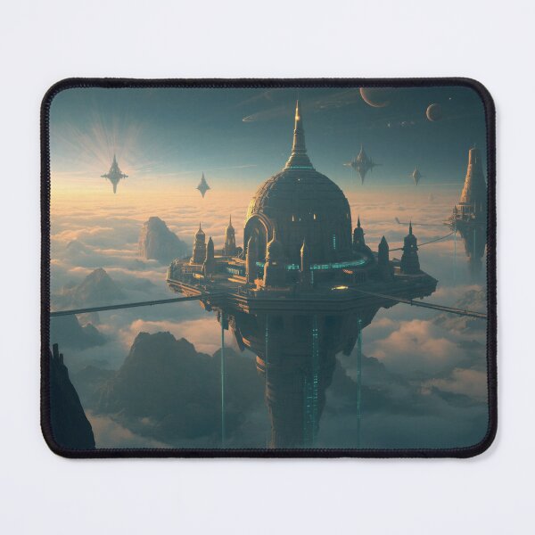 Item preview, Floating Sky Temple Alien Gods Landscape designed and sold by Luminous Wilds.
