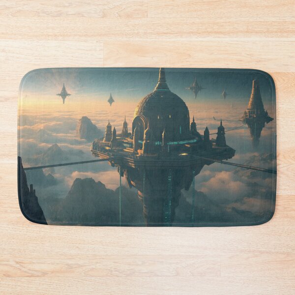 Item preview, Floating Sky Temple Alien Gods Landscape designed and sold by Luminous Wilds.