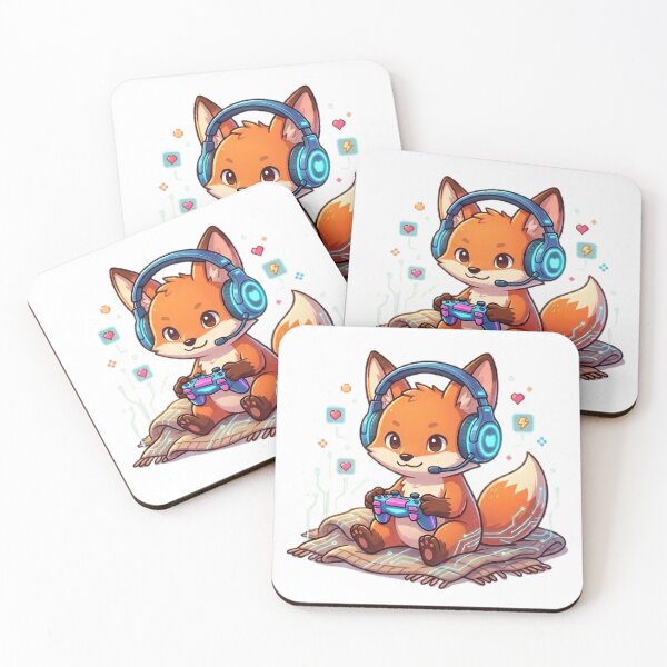 Item preview, ​Cozy Gamer Fox - Cute Gaming Aesthetic Mascot designed and sold by printozaShop⭐️⭐️⭐️⭐️.